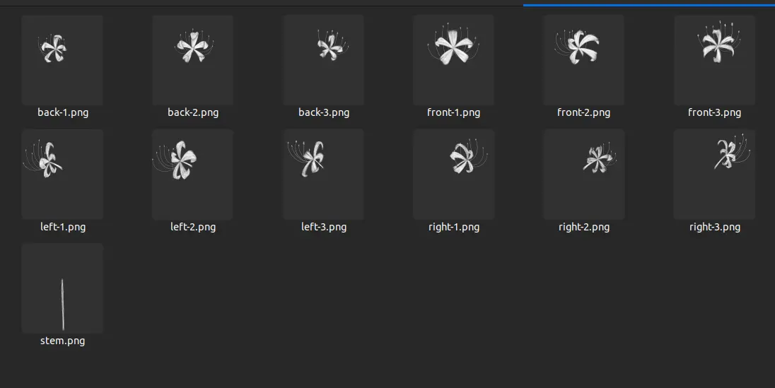 Higanbana variants in file explorer